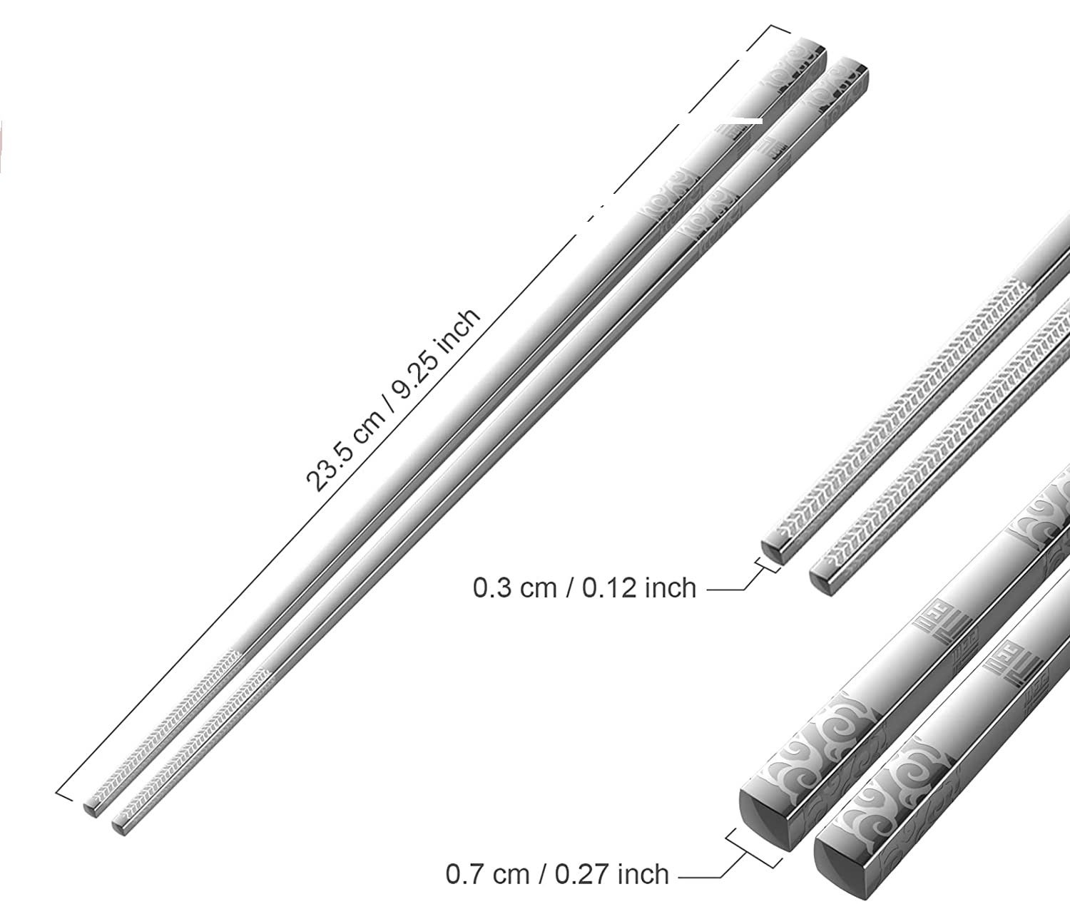 Chopsticks 9" Stainless Steel Pair Portland Bonsai Supply